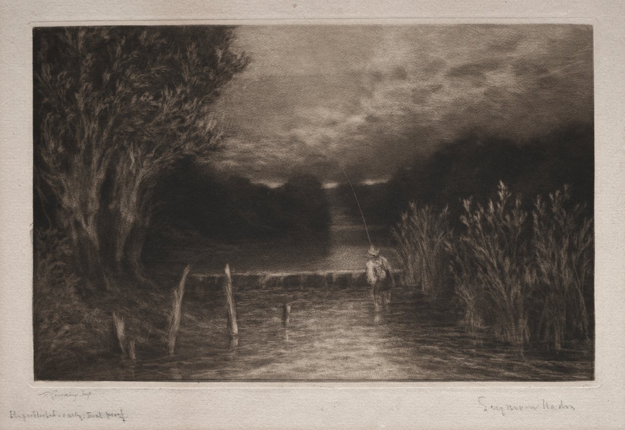 垂钓灰椋鸟 作者 弗朗西斯·西摩·哈登（Francis Seymour Haden）