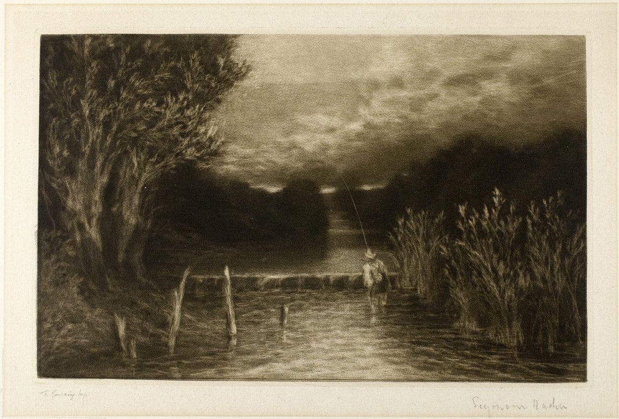 垂钓灰椋鸟 作者 弗朗西斯·西摩·哈登（Francis Seymour Haden）