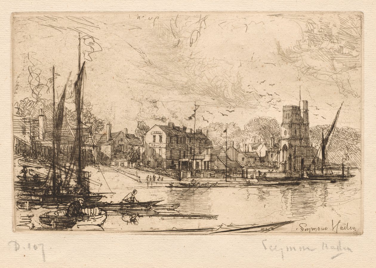哈里·凯利（Harry Kellys），普特尼（Putney），1865-1866年。 作者 弗朗西斯·西摩·哈登（Francis Seymour Haden）