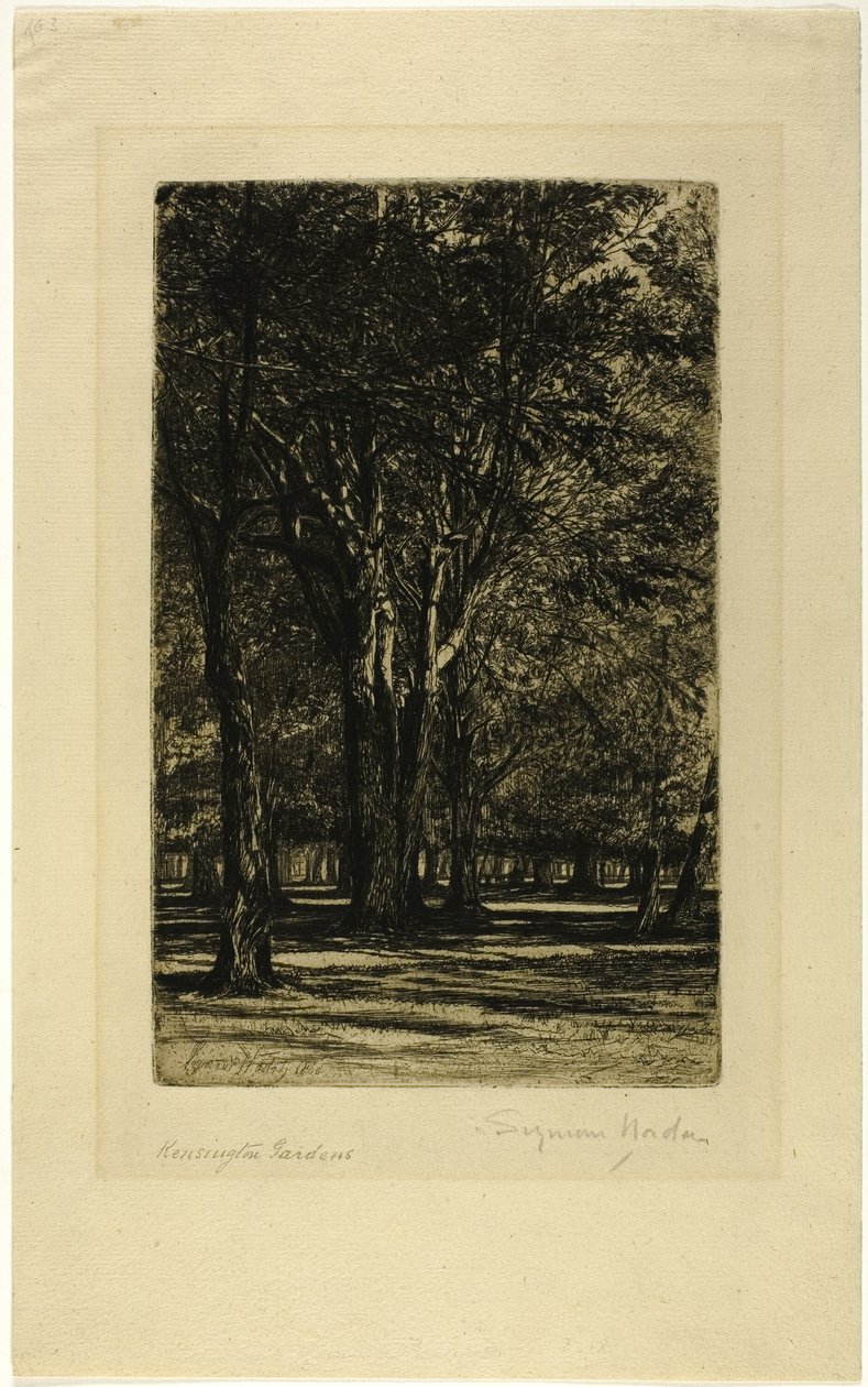 肯辛顿花园，第 II 号（大板） 作者 弗朗西斯·西摩·哈登（Francis Seymour Haden）