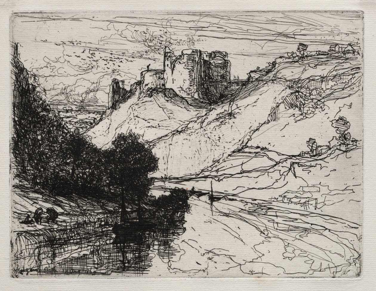 基尔加伦城堡（Kilgaren Castle），1864年。 作者 弗朗西斯·西摩·哈登（Francis Seymour Haden）