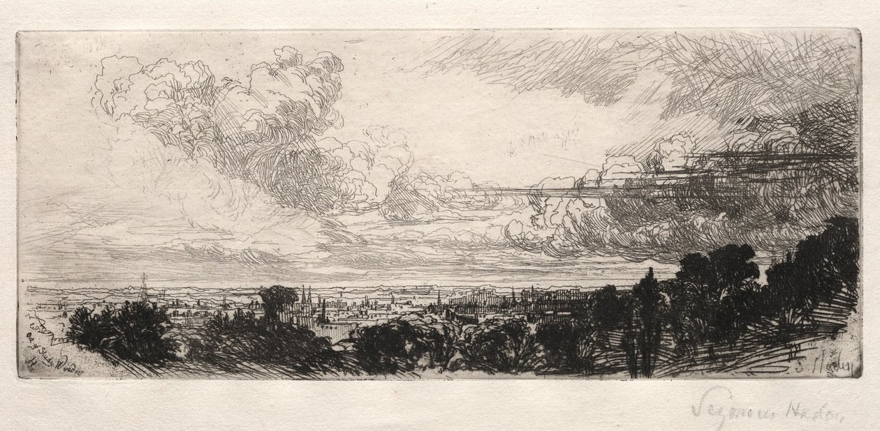 走出书房，1862年。 作者 弗朗西斯·西摩·哈登（Francis Seymour Haden）