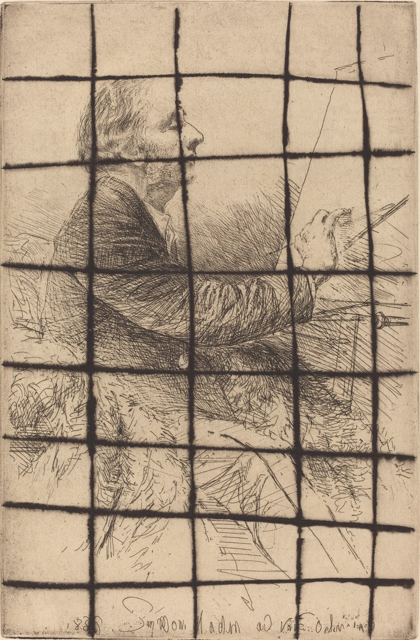 画架前的自画像 作者 弗朗西斯·西摩·哈登（Francis Seymour Haden）