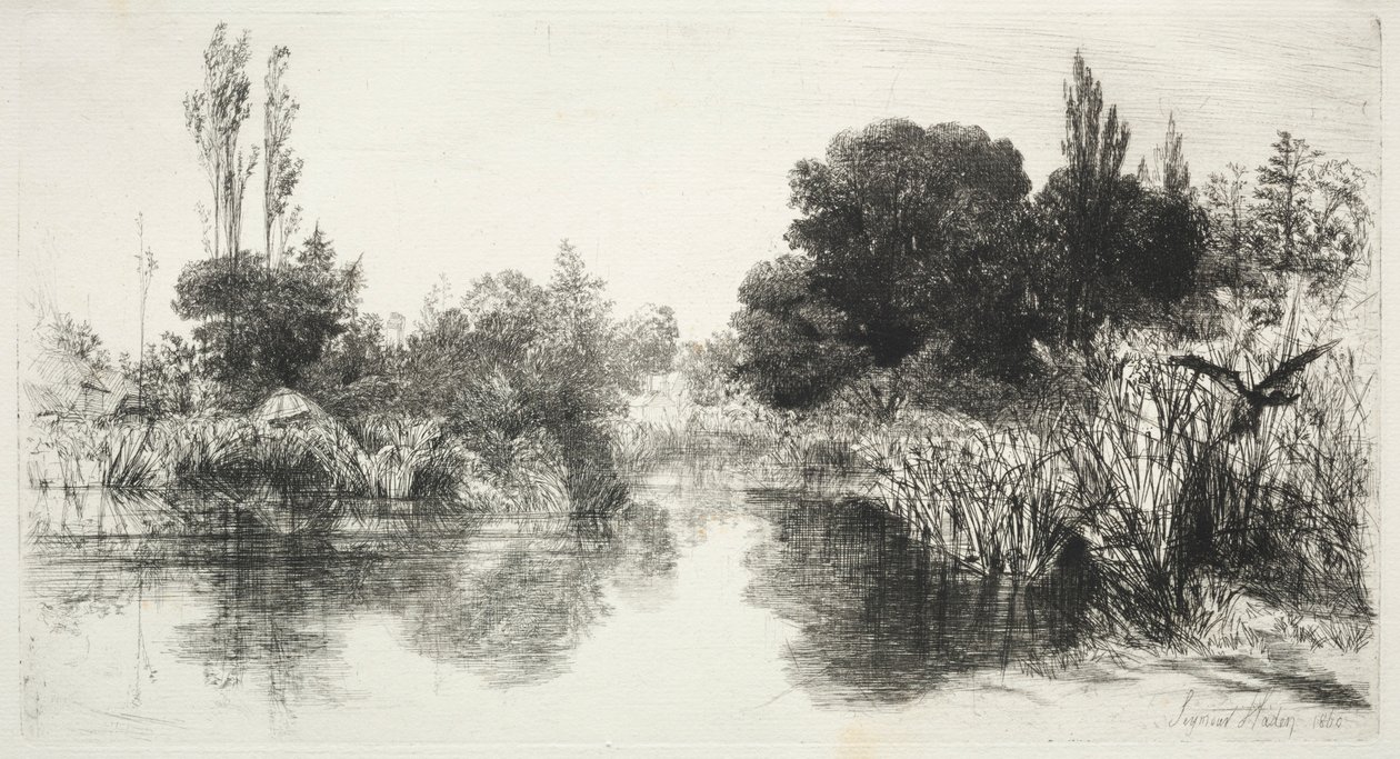 分享米尔池塘，1860年。 作者 弗朗西斯·西摩·哈登（Francis Seymour Haden）