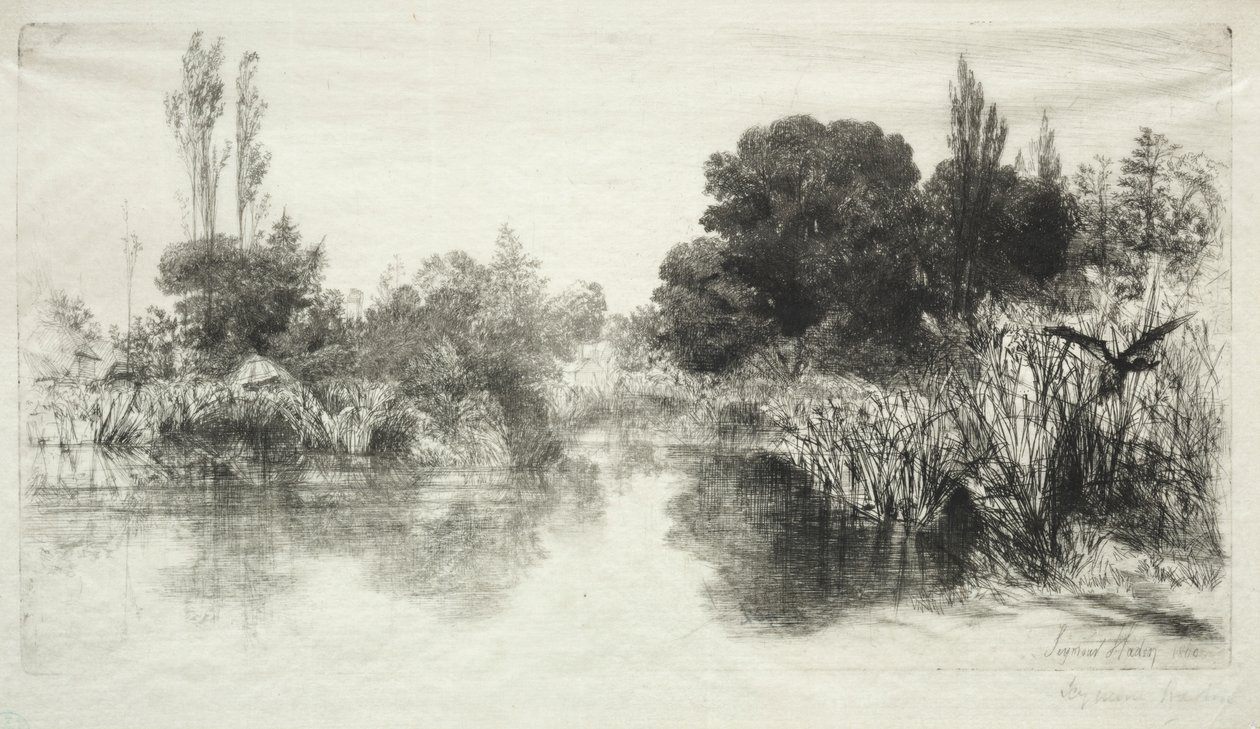 谢尔磨坊池塘（大盘子） 作者 弗朗西斯·西摩·哈登（Francis Seymour Haden）