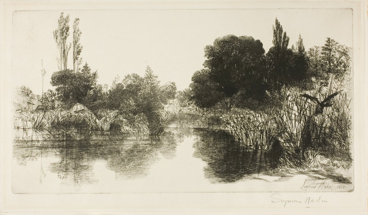 谢尔磨坊池塘，II 号（大板） 作者 弗朗西斯·西摩·哈登（Francis Seymour Haden）