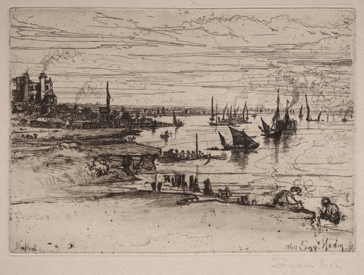 普尔弗利特旅馆，1869年。 作者 弗朗西斯·西摩·哈登（Francis Seymour Haden）