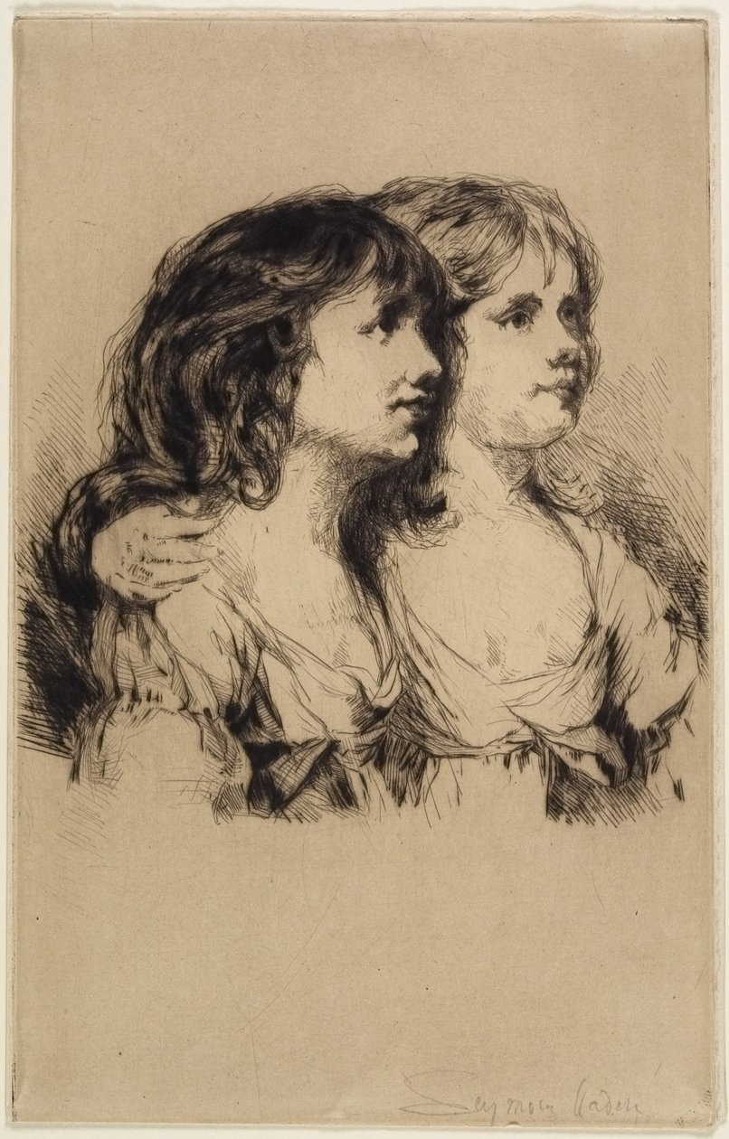 1885年，Twins-Sarah和Anne Haden（第2号） 作者 弗朗西斯·西摩·哈登（Francis Seymour Haden）
