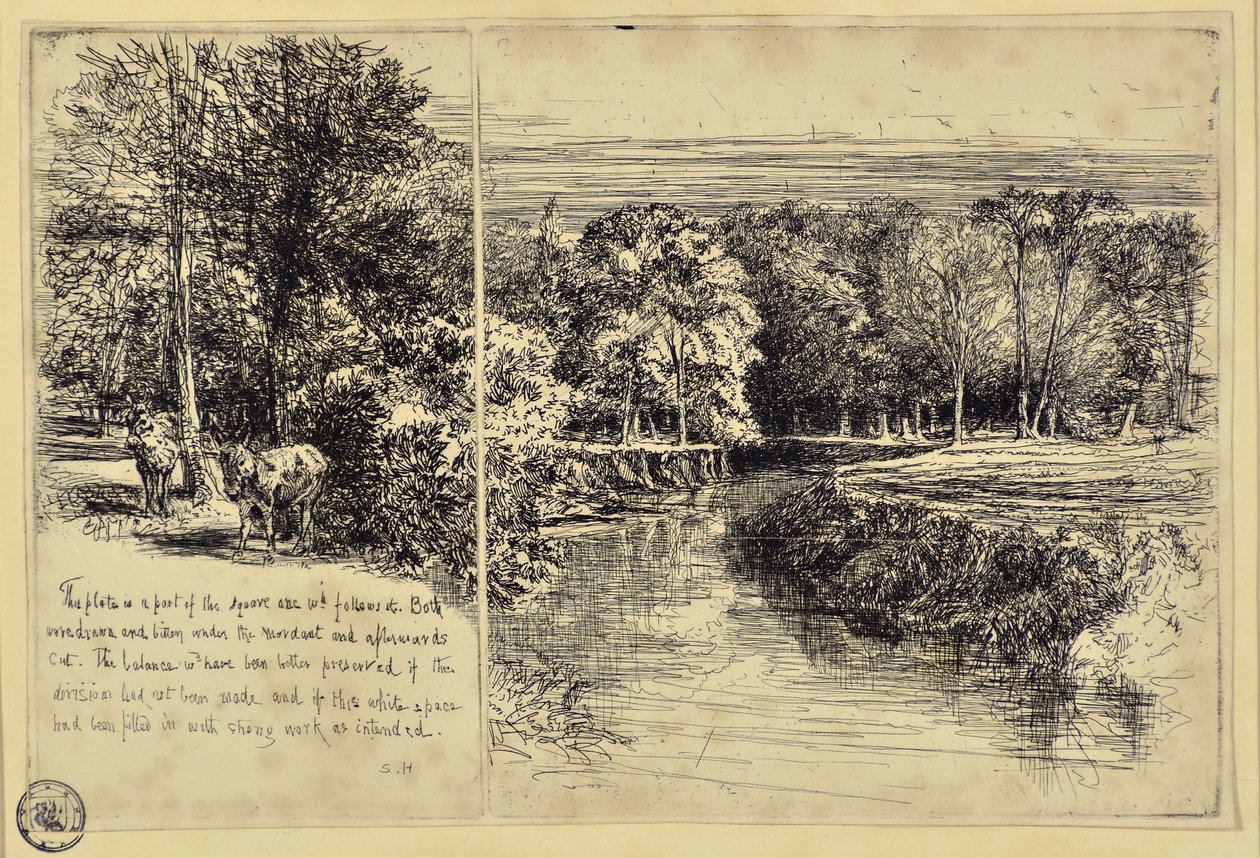 两只驴子和邓德拉姆河 作者 弗朗西斯·西摩·哈登（Francis Seymour Haden）
