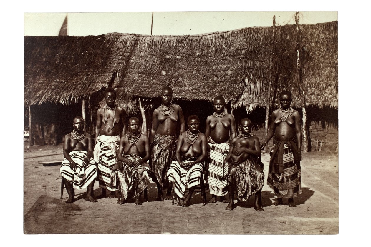 King George&39;s Wives，Opobo，靠近尼日利亚卡拉巴尔，1870年（蛋白打印） 作者 弗朗西斯·华克