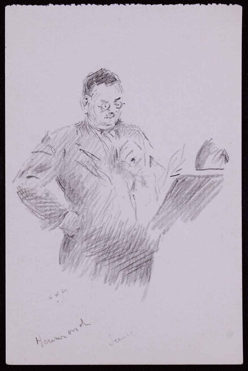 奥布里·哈蒙德（Aubrey Hammond）肖像，约1934年（纸上铅笔） 作者 弗朗西斯·威尔弗雷德·劳森