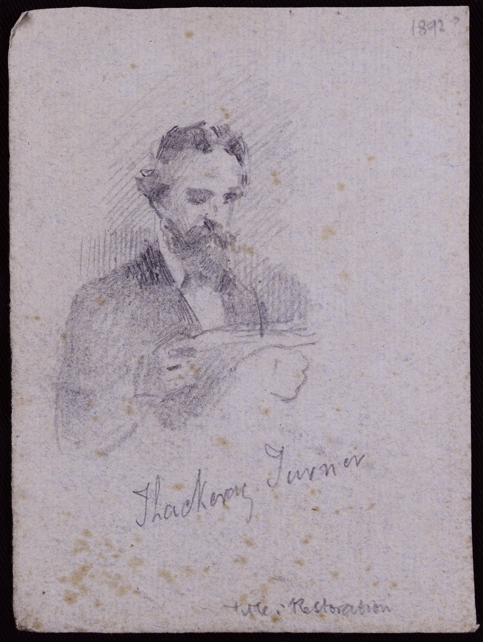 H Thackeray Turner的肖像，约1900年（纸上铅笔） 作者 弗朗西斯·威尔弗雷德·劳森