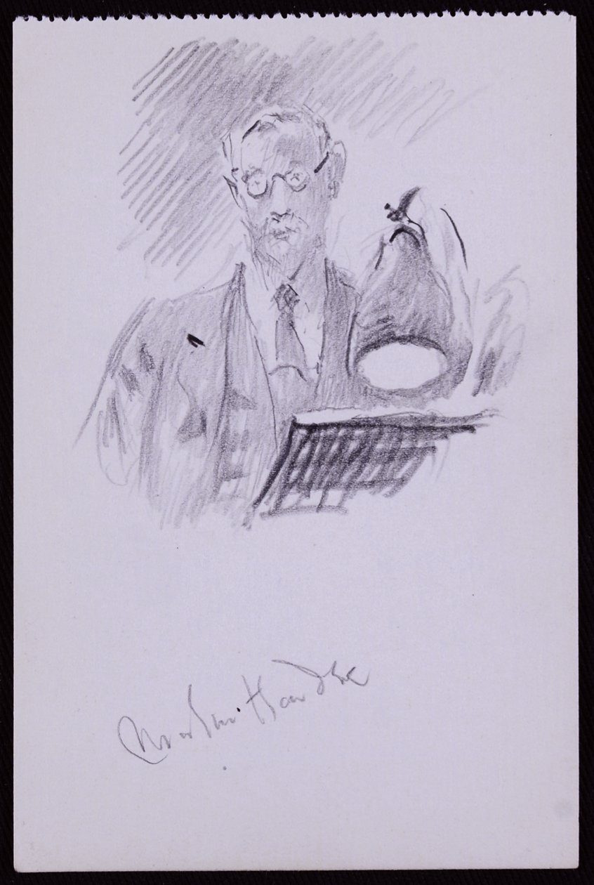 马丁·哈迪（Martin Hardie）肖像，约1931年（纸上铅笔） 作者 弗朗西斯·威尔弗雷德·劳森