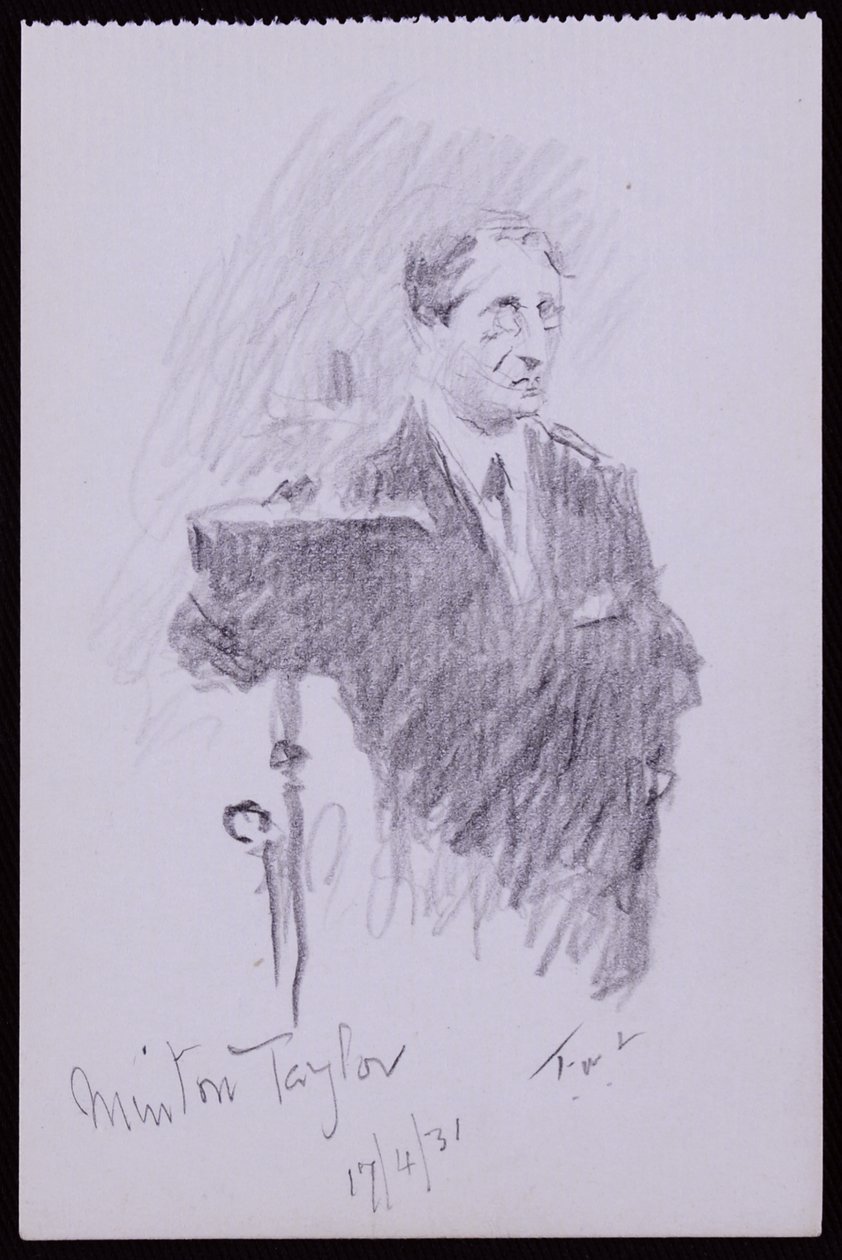 R Minton Taylor的肖像 作者 弗朗西斯·威尔弗雷德·劳森
