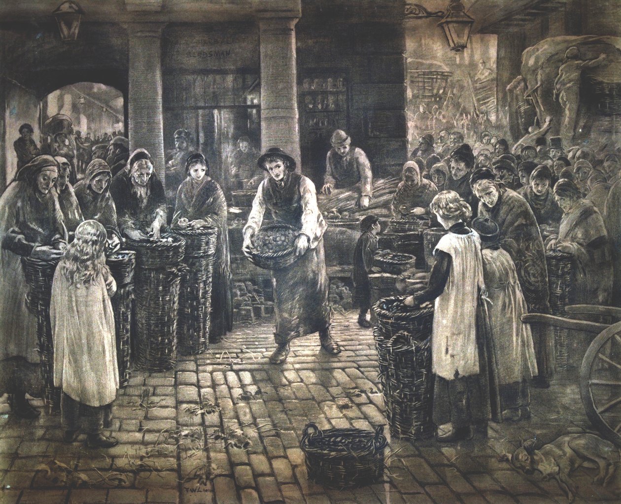 科文特花园场景--女工站立》，约1862-1935年。                                           作者 弗朗西斯·威廉·劳森