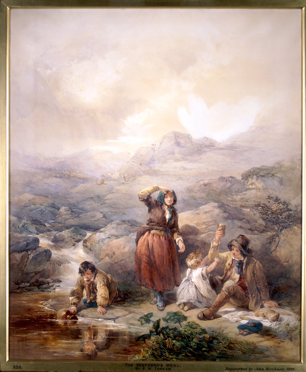 牧羊人的饭菜》，1844年 作者 弗朗西斯·威廉·托普汉姆