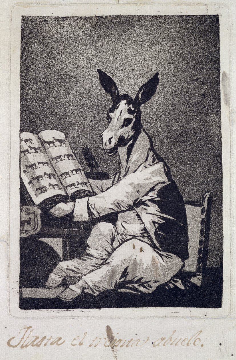 早在他的祖父，“洛杉矶卡普里科斯”的第39页，1799年（aquatint） 作者 弗朗西斯科·德·戈雅