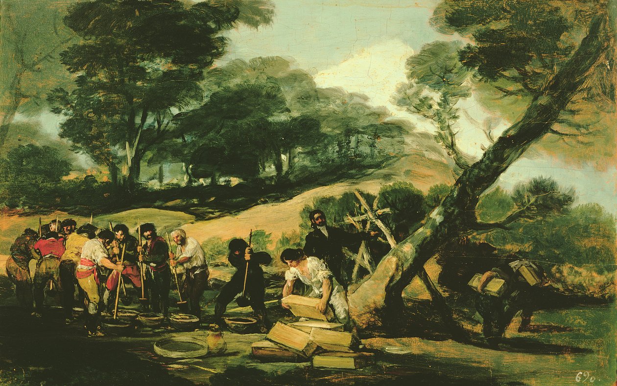 火药的秘密制造，1812-13 作者 弗朗西斯科·德·戈雅