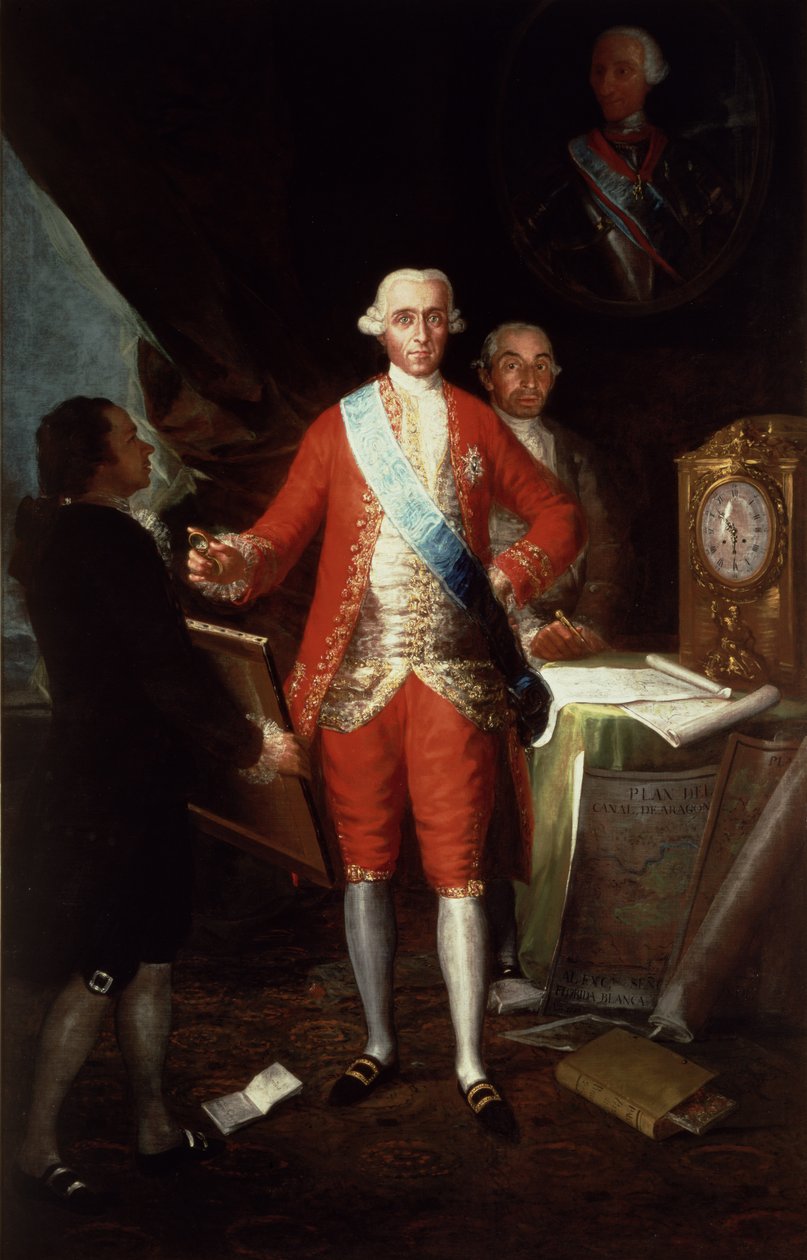 Don Jose Monino和Redondo I的肖像，Floridablanca伯爵，1783年 作者 弗朗西斯科·德·戈雅