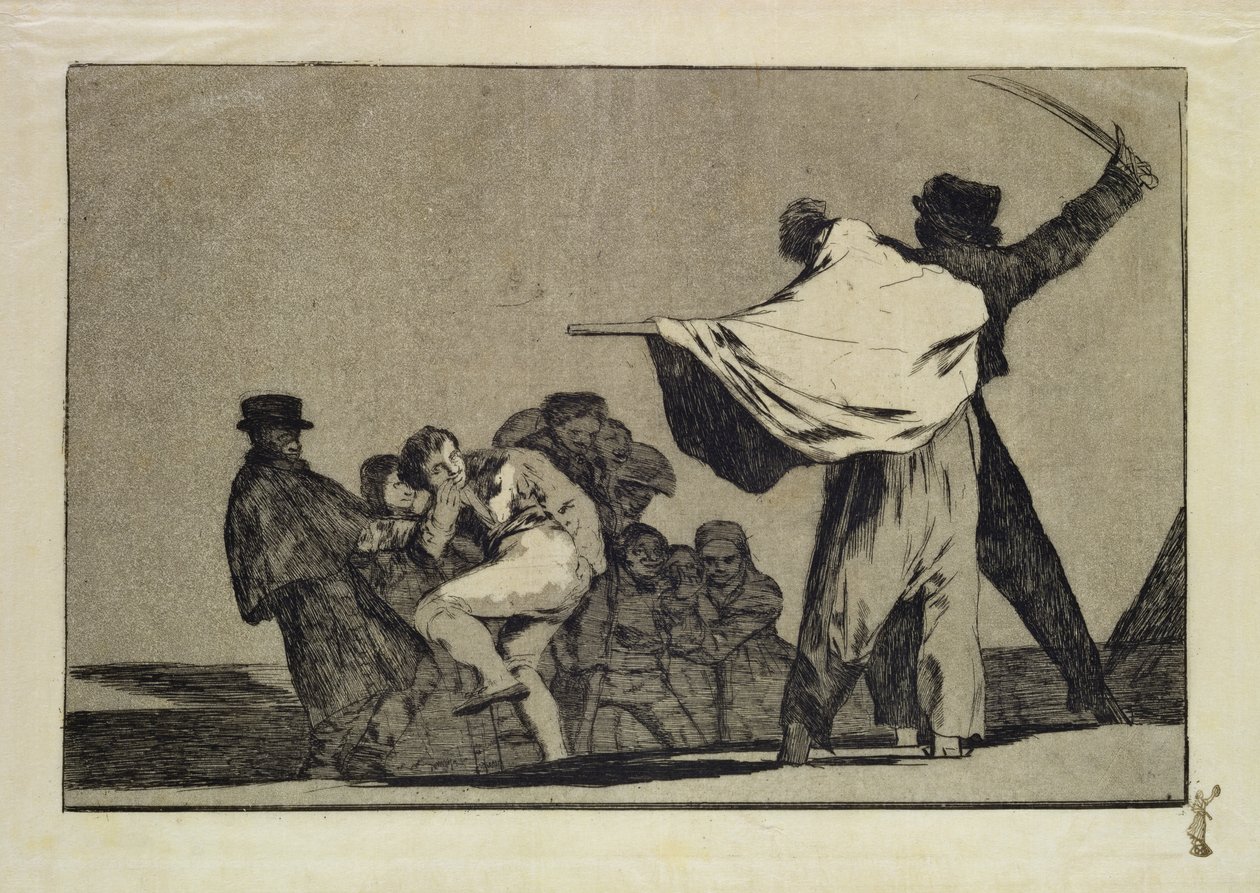 众所周知的Folly，来自Follies系列，c.1815-24（日本纸上的蚀刻和aquatint） 作者 弗朗西斯科·德·戈雅