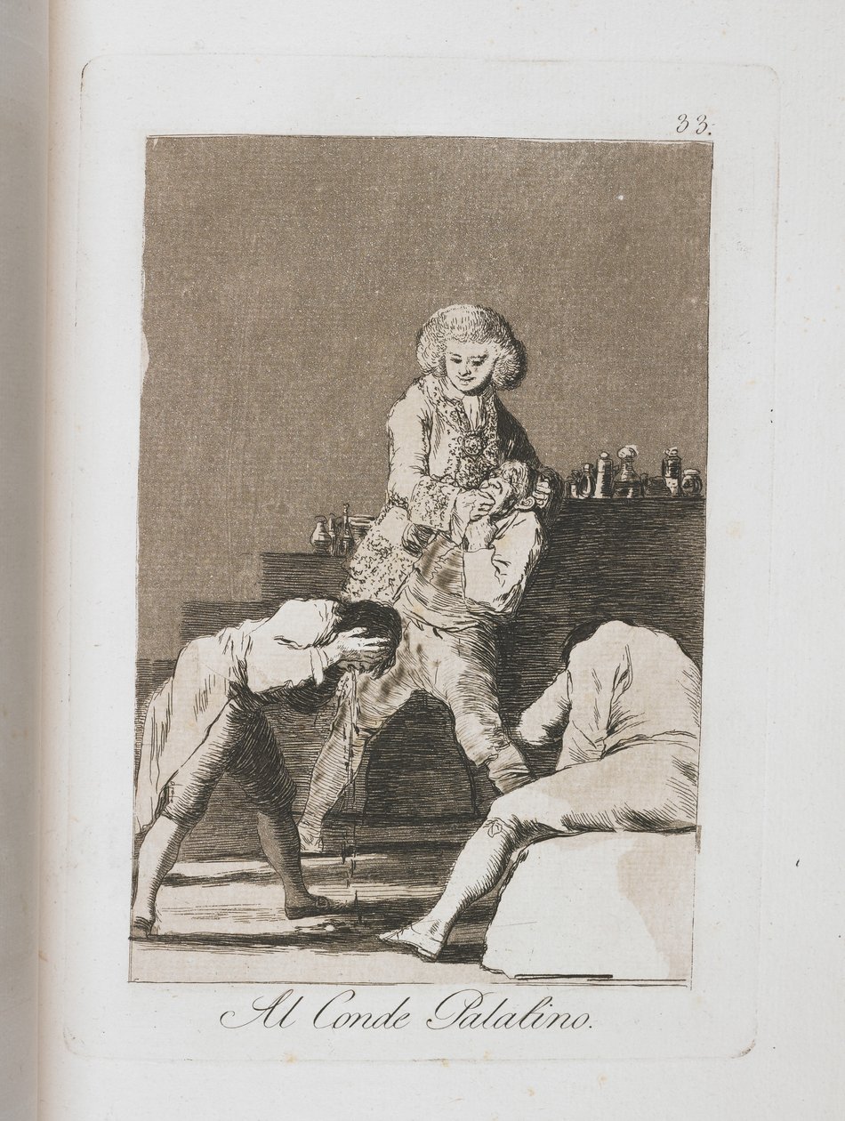 Al Conde Palantino，来自Los Caprichos，1797-1798 作者 弗朗西斯科·德·戈雅