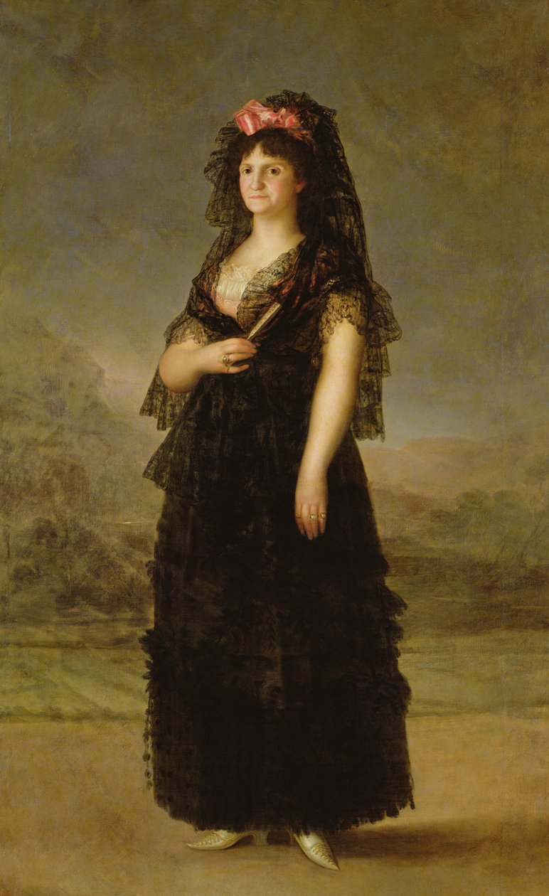 女王玛丽亚路易莎（1751-1819）戴着曼蒂拉，1799年 作者 弗朗西斯科·德·戈雅