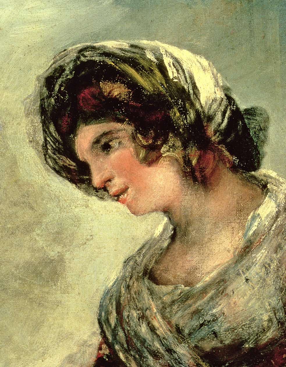 波尔多的挤奶女工，1824年的油画布详细信息为12861 作者 弗朗西斯科·德·戈雅
