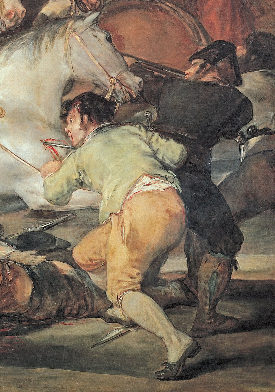 1808年五月二日。对马穆鲁克雇佣兵的骚乱，1814年的油画细节38642 作者 弗朗西斯科·德·戈雅