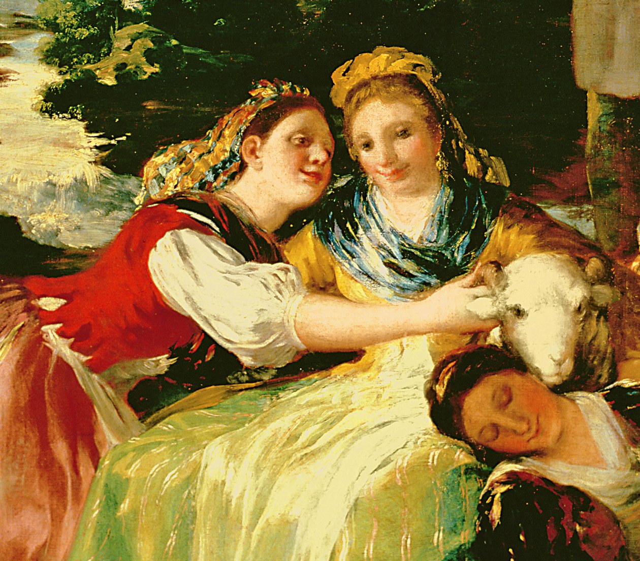 Washerwomen，1780年之前的油画布细节61169 作者 弗朗西斯科·德·戈雅