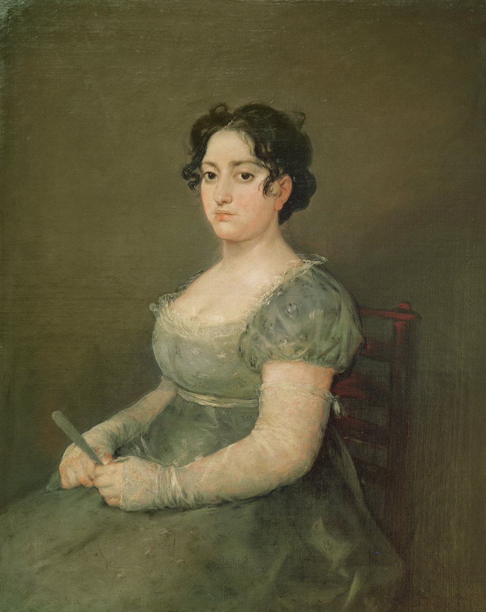 有风扇的妇女，c.1805-06 作者 弗朗西斯科·德·戈雅