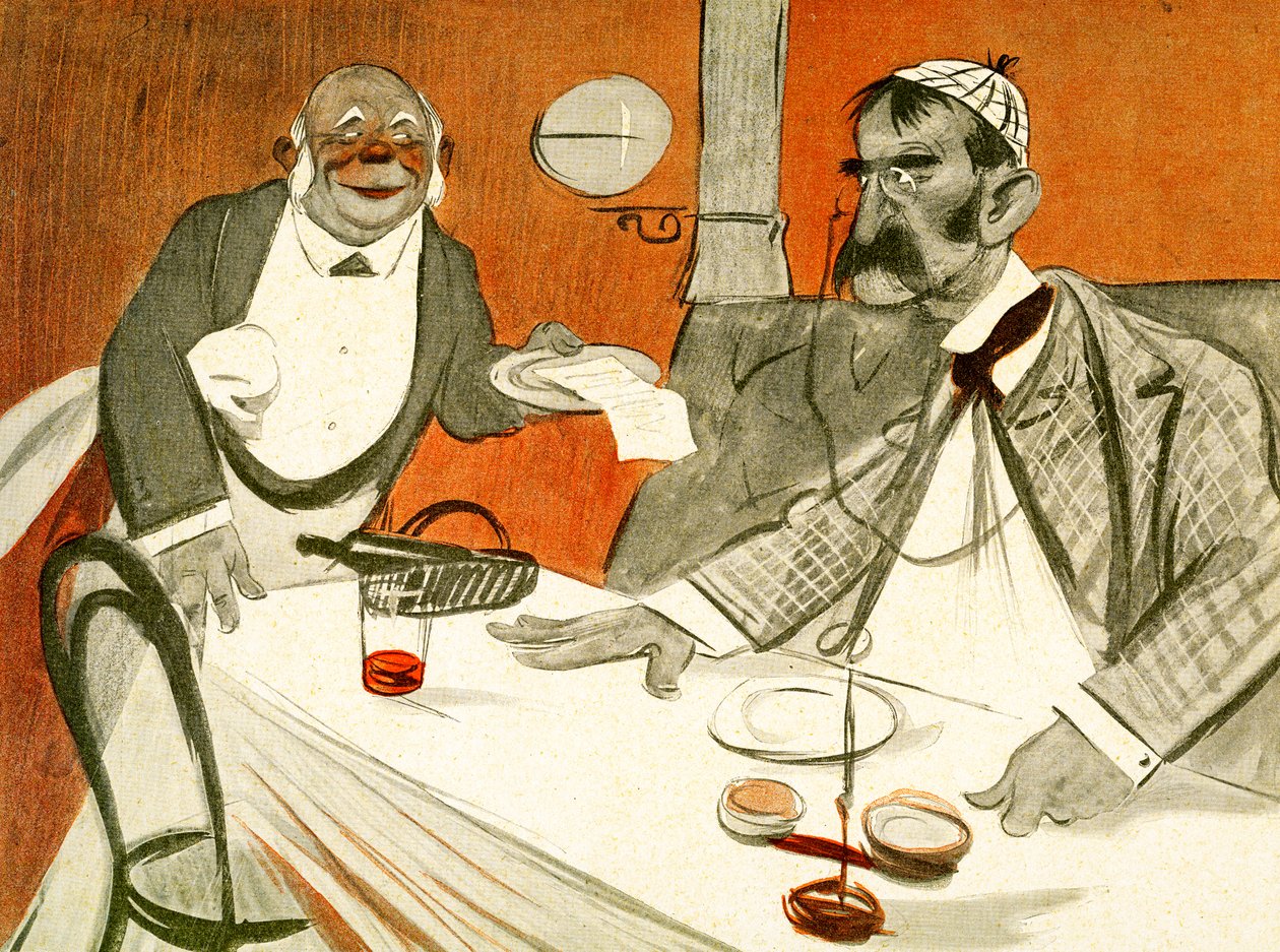 Theophile Delcasse在1903年的法国餐厅对该法案提出质疑 作者 Francisco Sancha y Lengo