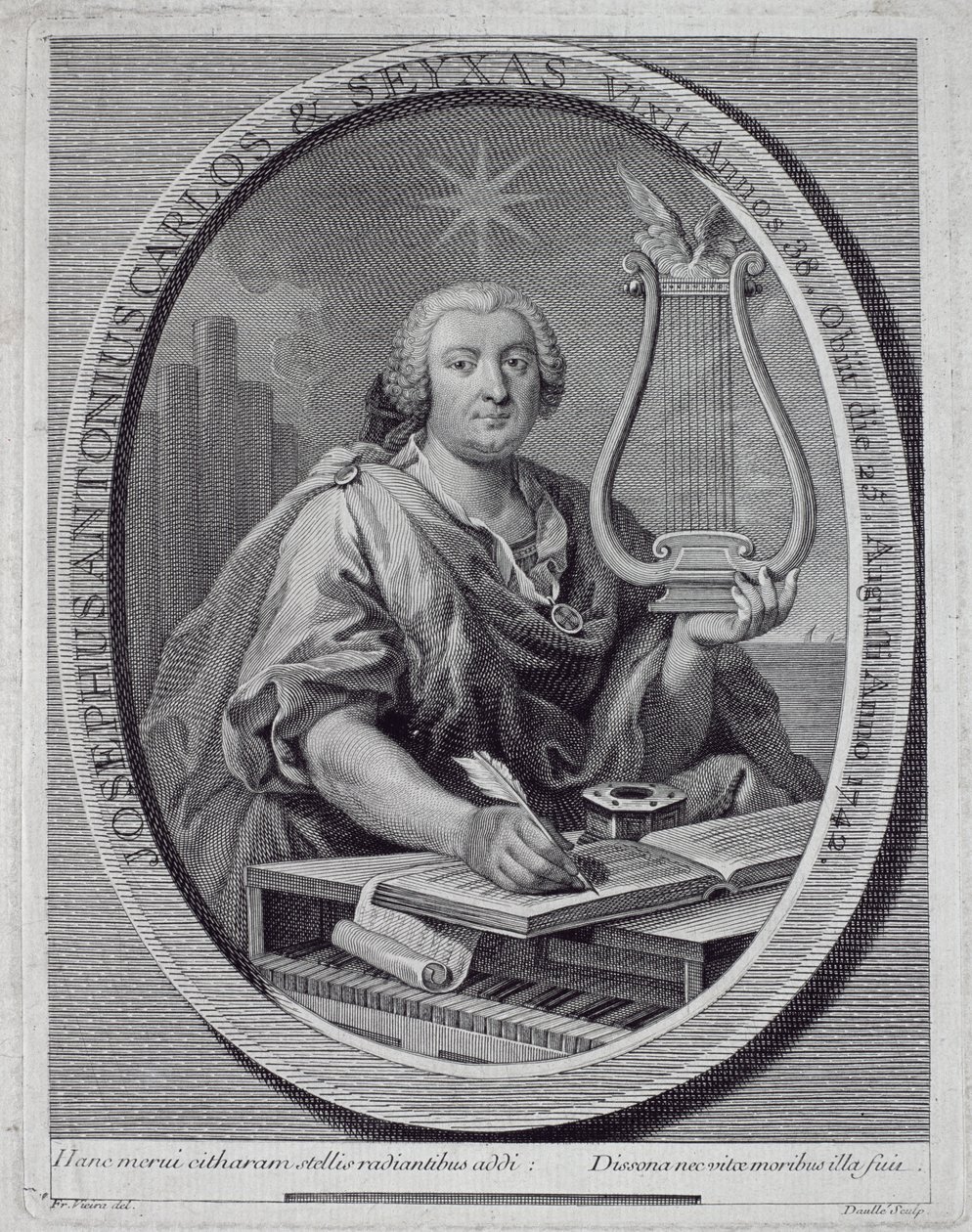 John Daulle（1703-63）刻的Jose Carlos Seixas（1704-42）肖像 作者 弗朗西斯科·维埃拉