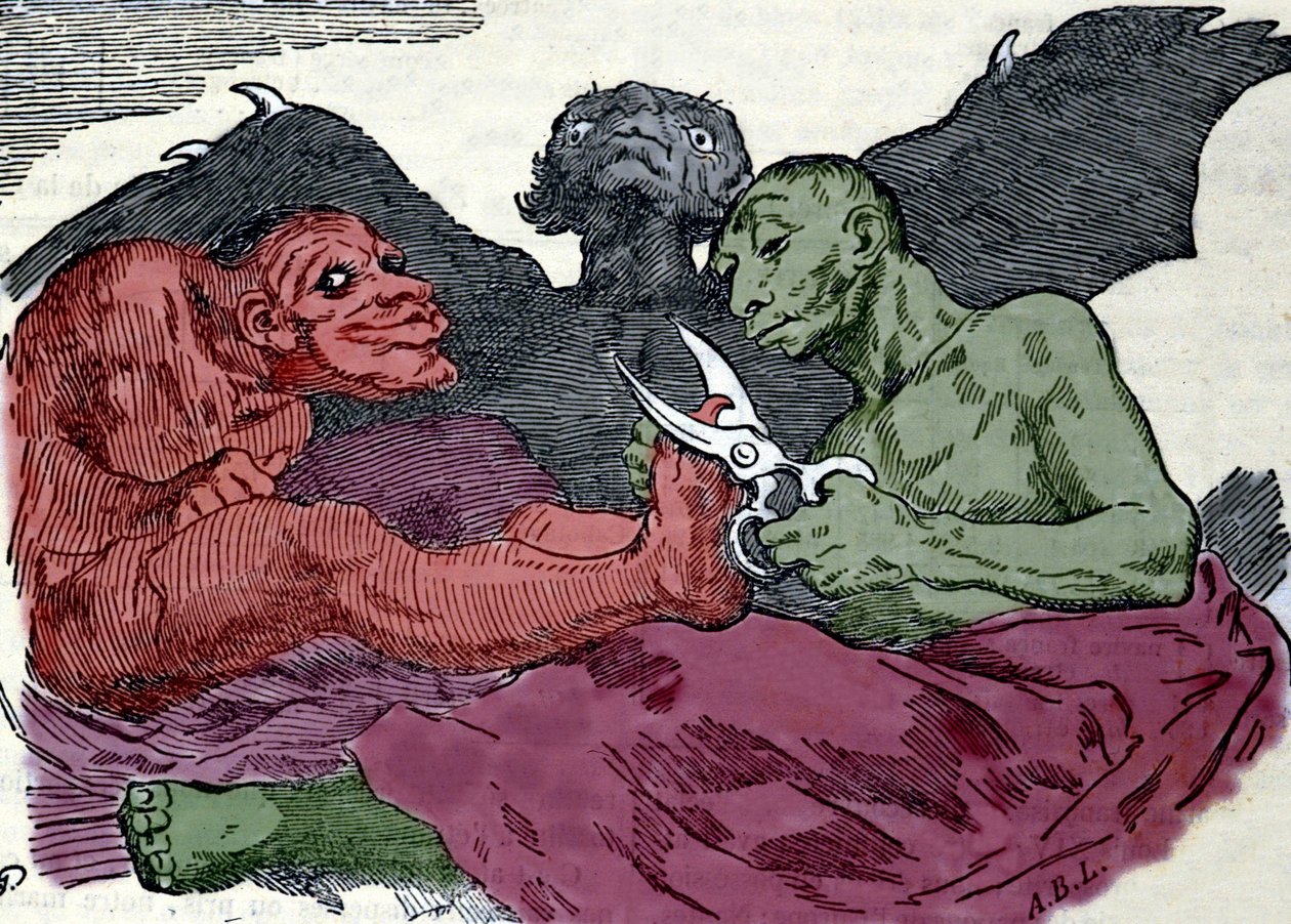 They make their toilet: engraving by Francisco Goya y Lucientes (1746-1826) made around 1820. 作者 弗朗西斯科·弗朗西斯科（Goya y Lucientes）
