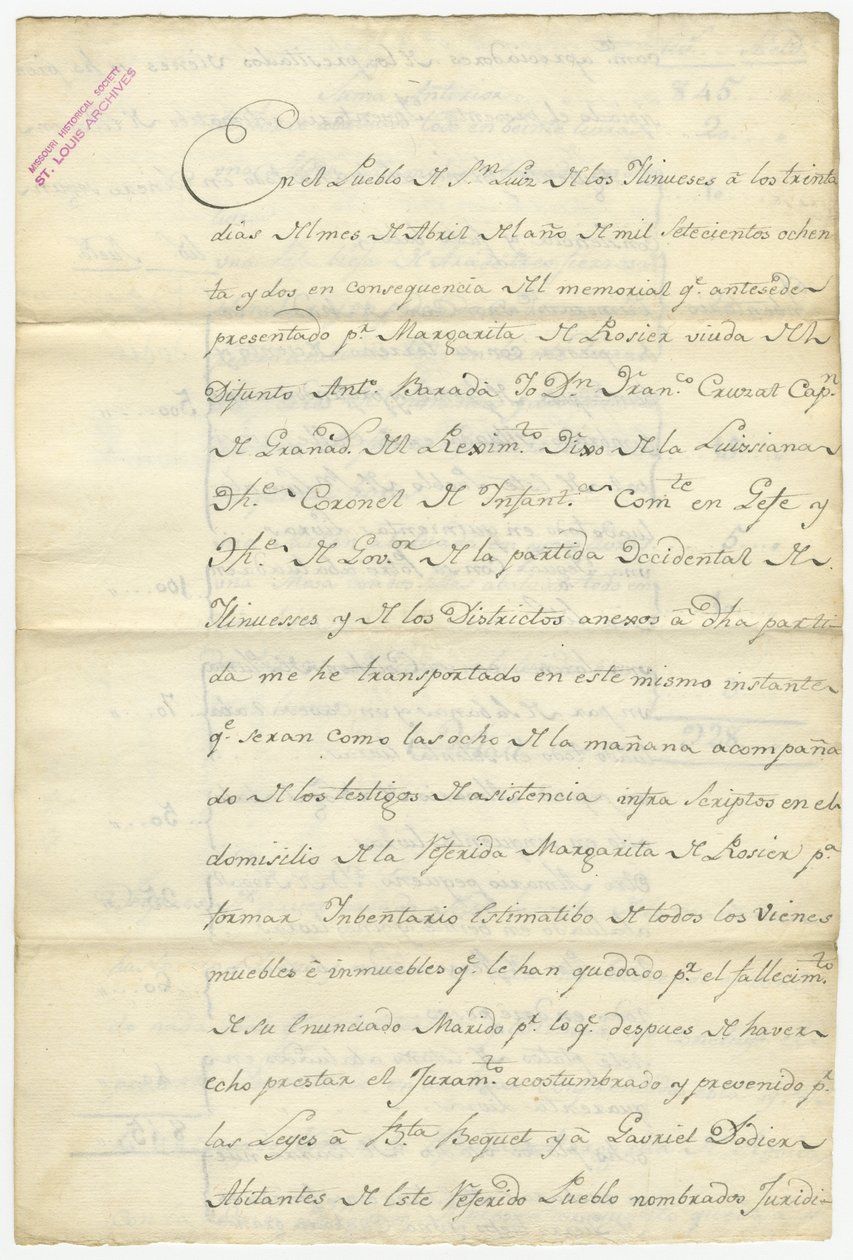 安托万-巴拉达的清单，签名为Fran.Cruzat, Josef Bexmes, Dodier, Becquet, and others, April 1782 作者 弗朗西斯科·克鲁扎特
