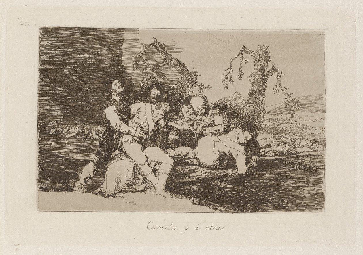 Curarlos，y  otra（让他们好起来，然后继续下一个），选自《战争的灾难》（Los desastres de la guerra）第 20 版 作者 弗朗西斯科·德·戈雅