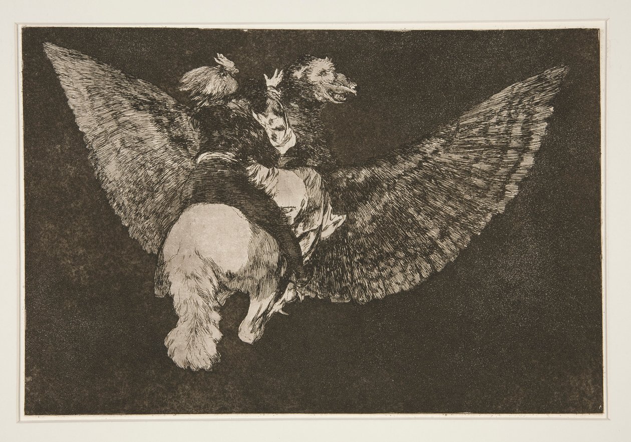 Disparate volante (Flying Folly)，《Los proverbios》系列中的第 5 插图 作者 弗朗西斯科·德·戈雅