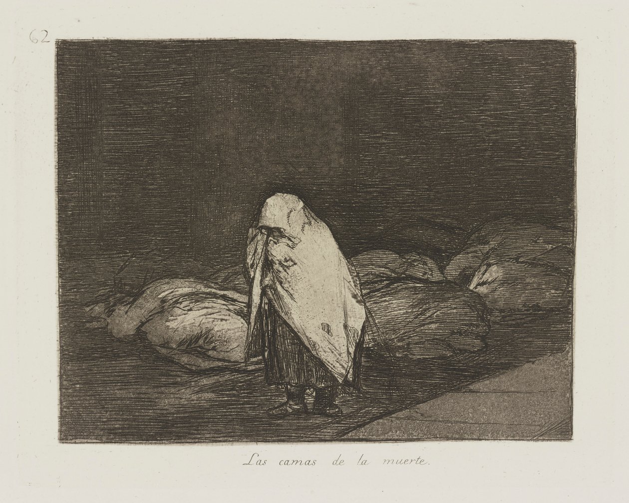 死亡之床》（Las camas de la muerte.(死亡之床》（The Beds of Death.），插图 62，选自《战争的灾难》（Los desastres de la guerra）系列 作者 弗朗西斯科·德·戈雅