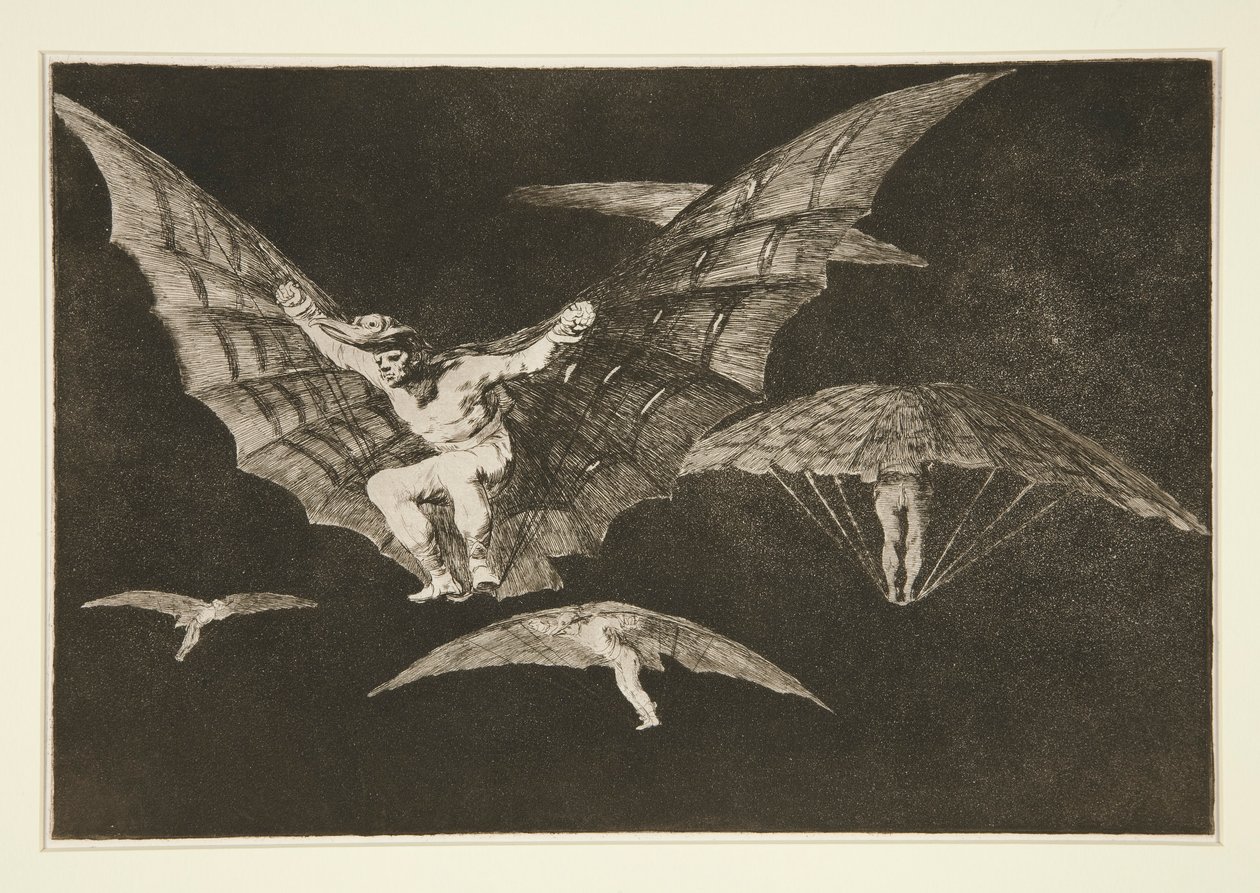 Modo de volar（飞行的方式），《谚语》系列第 13 插图 作者 弗朗西斯科·德·戈雅