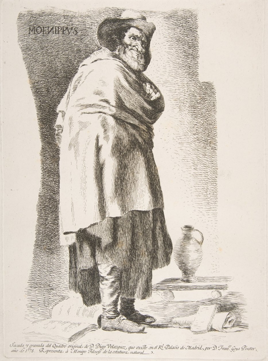 Moenippus Menipo哲学家，1778年。 作者 弗朗西斯科·德·戈雅