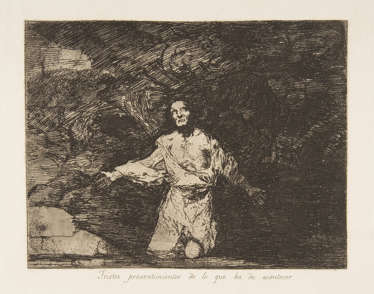 《战争灾难》中的Plate1《战争灾难：伤心...》， 1815年出版，1863年。 作者 弗朗西斯科·德·戈雅