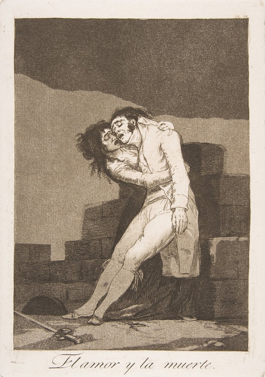 洛斯·卡普里科斯（Los Caprichos）的第10页：《爱与死》《爱与死》，1799年。 作者 弗朗西斯科·德·戈雅