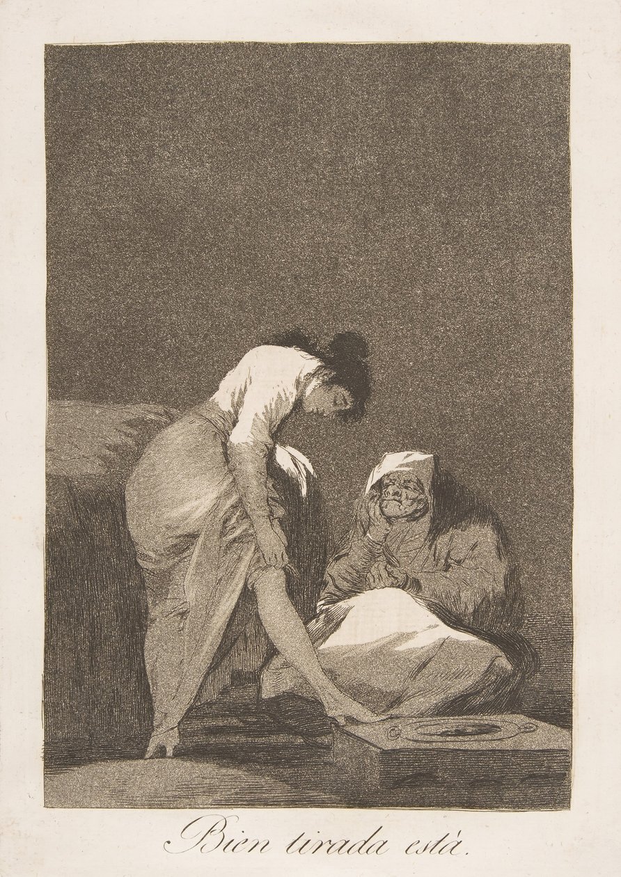 洛斯·卡普里科斯（Los Caprichos）的盘子17：很好地伸展了拉力，1799年。 作者 弗朗西斯科·德·戈雅