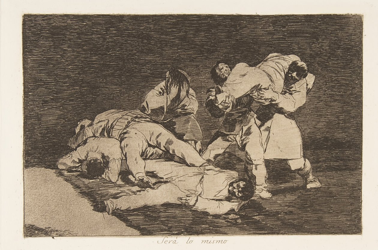 《战争的灾难》第21页，《德拉瓜拉的命运》，1810年出版，1863年。 作者 弗朗西斯科·德·戈雅