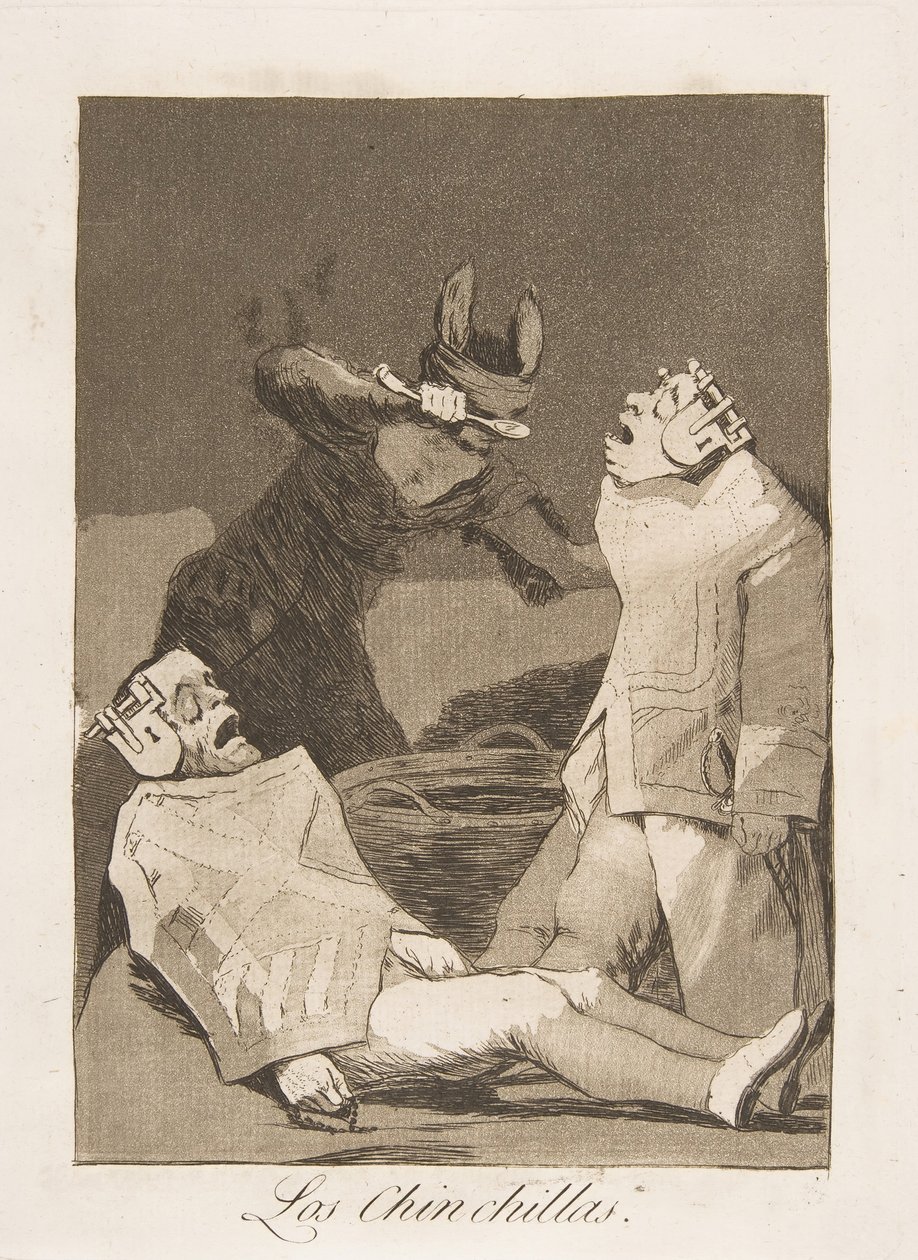 洛斯·卡普里科斯（Los Caprichos）的盘子50：龙猫（Chinchillas）洛斯·龙基拉斯（Los Chinchillas），1799年。 作者 弗朗西斯科·德·戈雅