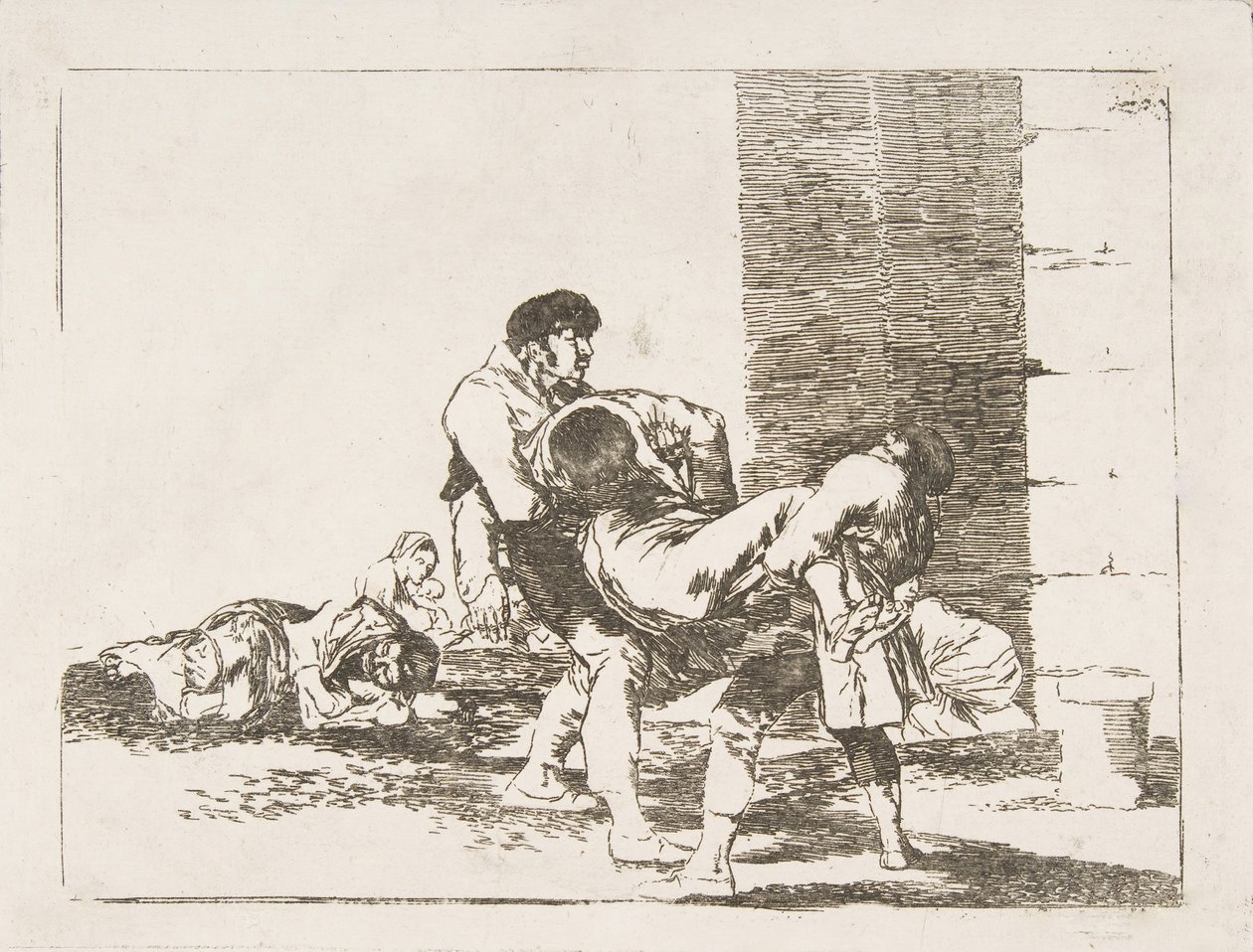 图版56来自《战争的灾难》Los Desastres de la Guerra：《致墓地》，A...，1810-14。 作者 弗朗西斯科·德·戈雅