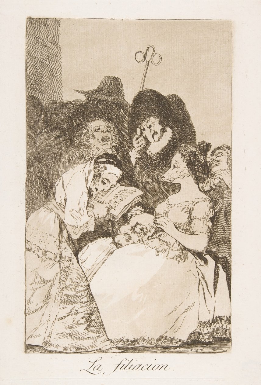 洛斯·卡普里科斯（Los Caprichos）的第57页：《纤丝的纤丝》，1799年。 作者 弗朗西斯科·德·戈雅