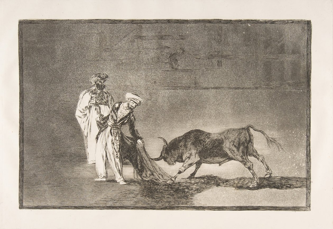 《牛头人》（The Tauromaquia）中的第6盘：高沼地在1816年称为“ bul ...”的圆环中发挥了不同的作用。 作者 弗朗西斯科·德·戈雅