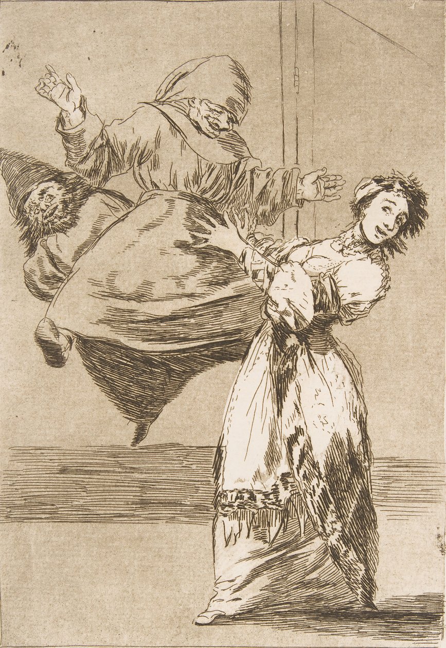 洛斯·卡普里科斯（Los Caprichos）的74号盘子：不要尖叫，愚蠢的没有沙哑，tonta，1799年。 作者 弗朗西斯科·德·戈雅