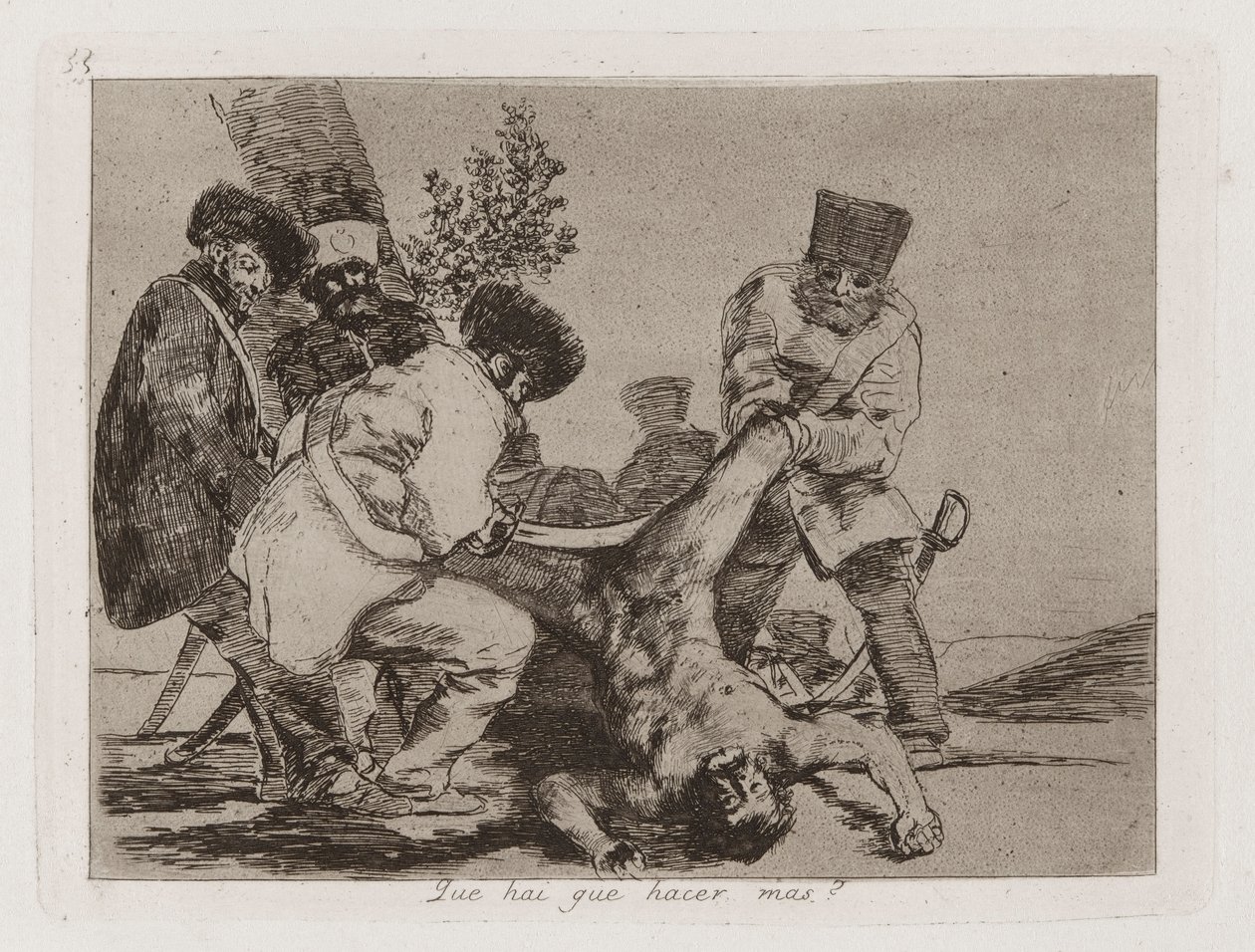 Que [sic] hai que hacer mas? (What More Can Be Done?), Plate 33 from Los desastres de la guerra (The Disasters of War) 作者 弗朗西斯科·德·戈雅