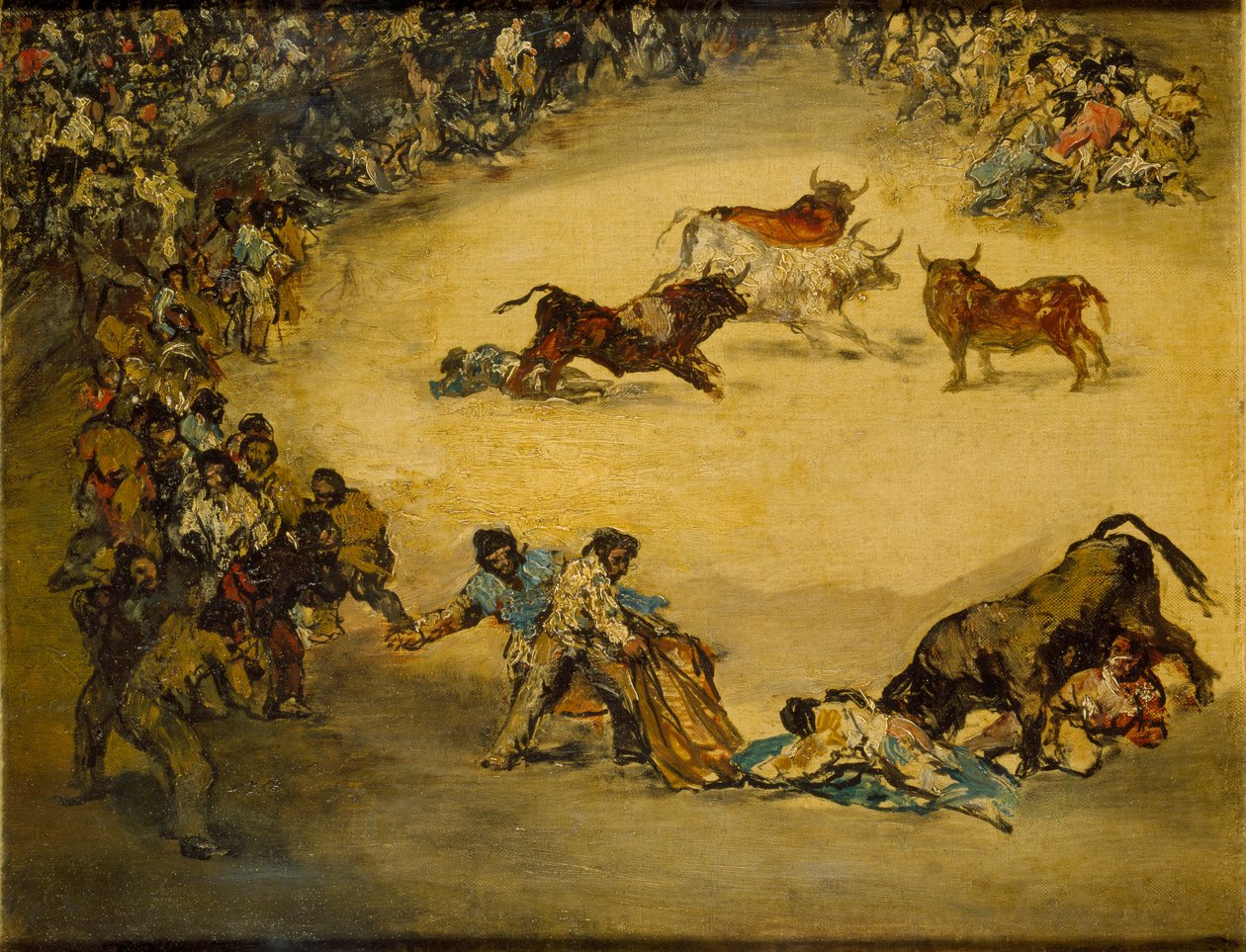 斗牛场的场景: Diversion de Espana, 约1766-1828年 作者 弗朗西斯科·德·戈雅